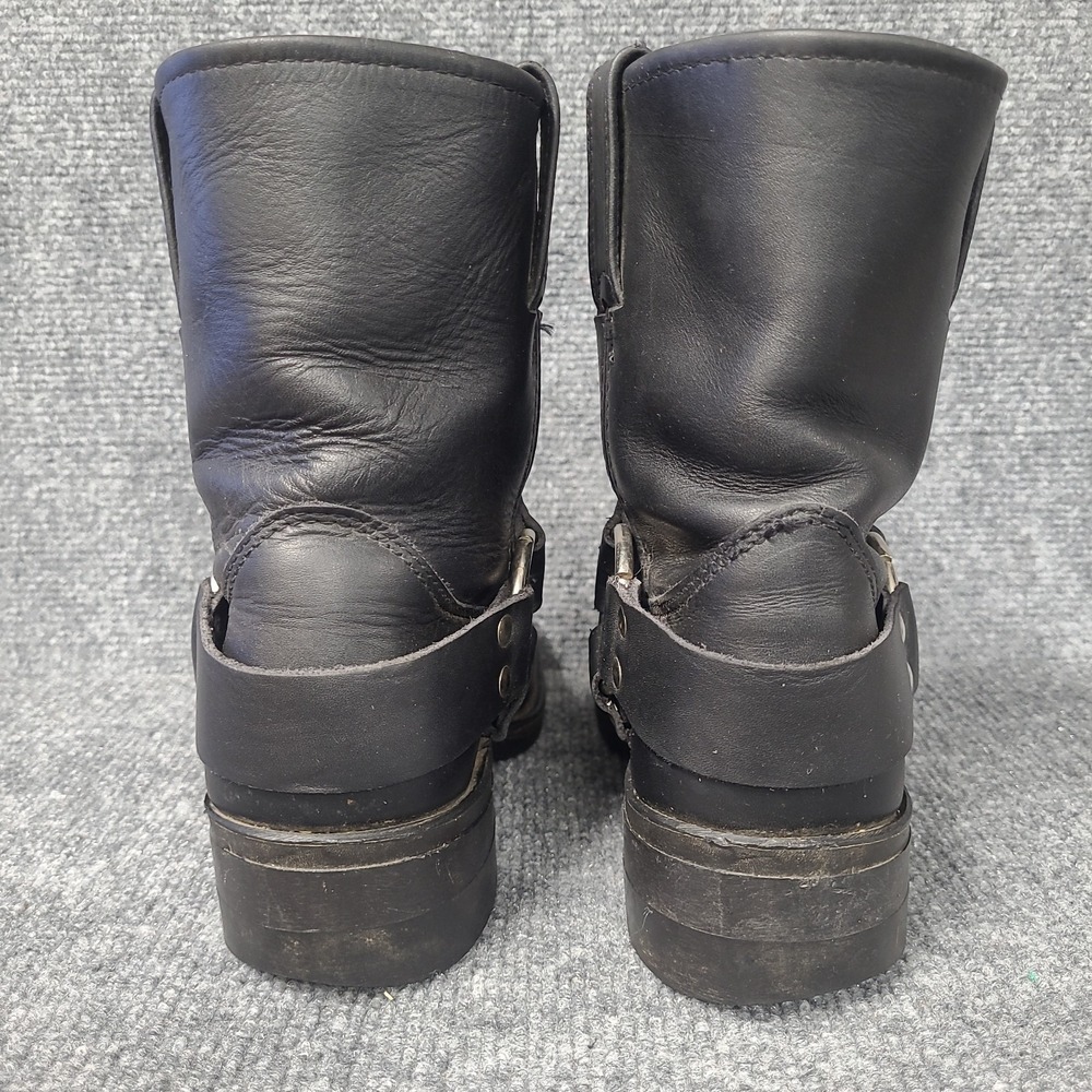 Frye Black Leather Women's Harness 8R Motorcycle Boots Size 6 - Picture 7 of 16